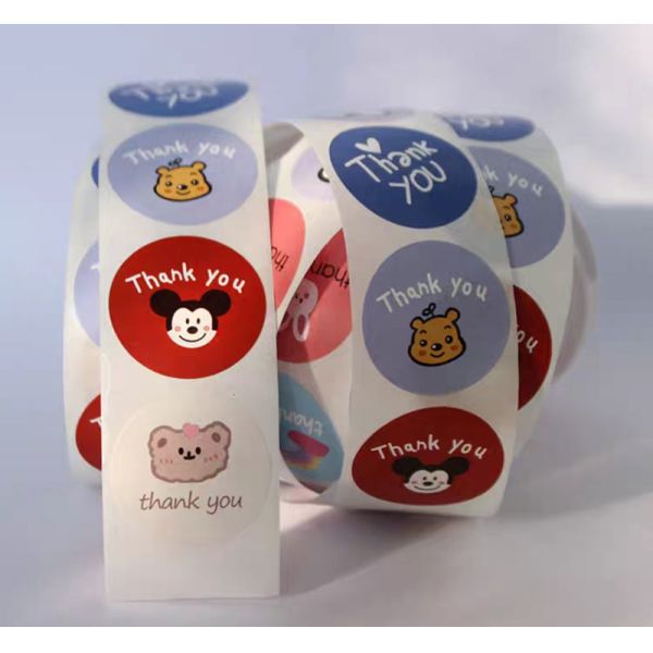 Cute Cartoon Animals Adhesive Thank You Sticker Labels For Teachers Appreciation