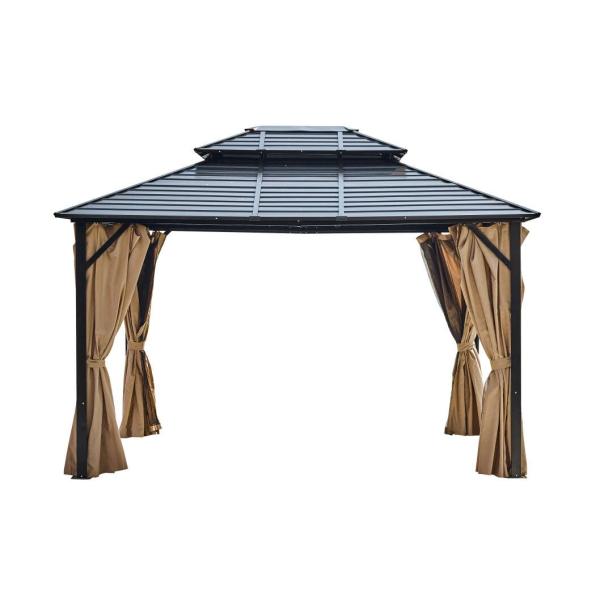 3X3X2.2M Aluminum Louvered Pergola Garden Sunshelter with Polyester Frame Material