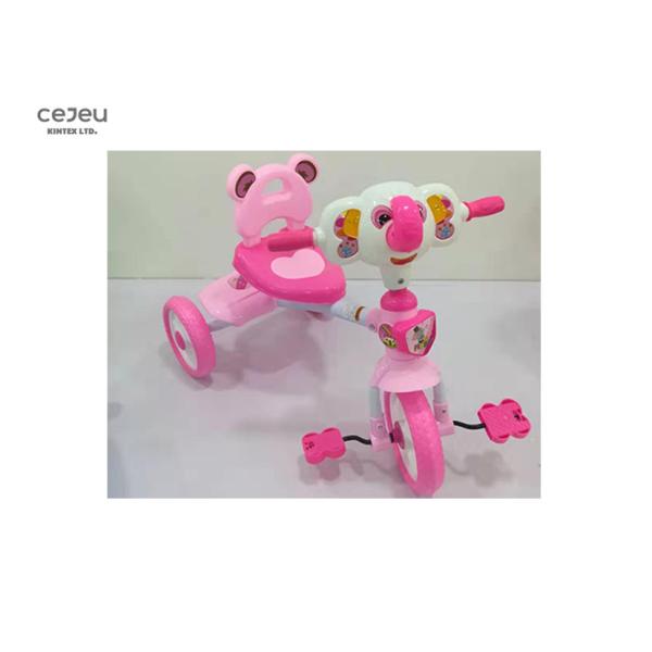 Трицикл катания ребенк возраста 3 нагрузил 25kg розовую пластмассу Trike с проблескивая педалью