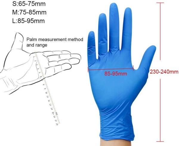 Uniware Nitrile Disposable Medical Gloves Anti Microbial Sanitized For Hand Protection