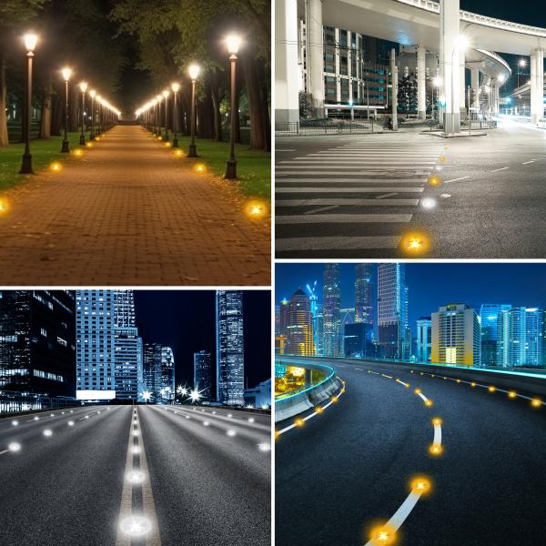 Long-lasting Solar Roadside Markers 7-9 Hours Charging View Distance 500m 72 Hours Working for Road Safety