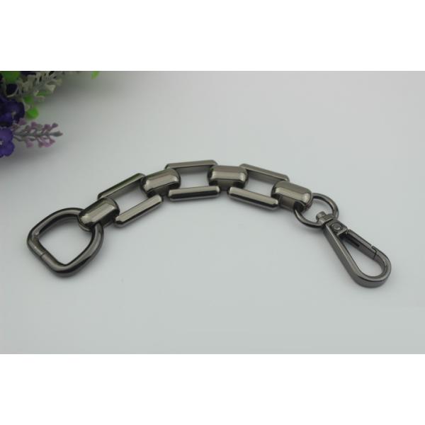 Popular luxury handbag hardware 10 mm width gold  zinc alloy decorative metal chain with iron d rings