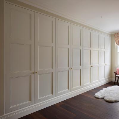 Clothes Wooden Modern Wardrobe Matte White Shaker Style Lacquer Bedroom Wall