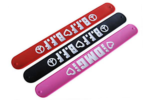 23mm Wide Custom Slap Bracelets , Silicone Slap Band Ruler No Harm To Kids