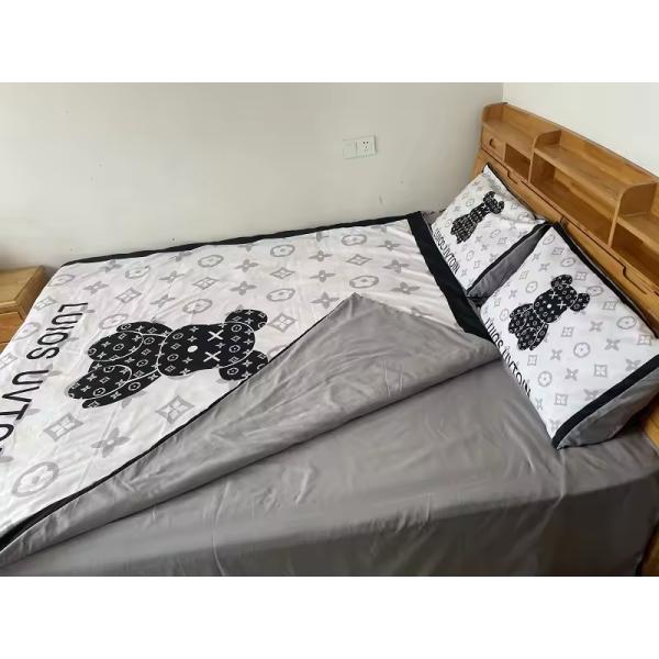 180GSM dibujos animados cabeza de oso blanco diseño de osos ropa de cama conjuntos de colección de ropa de cama cubierta de cama de cama almohadilla