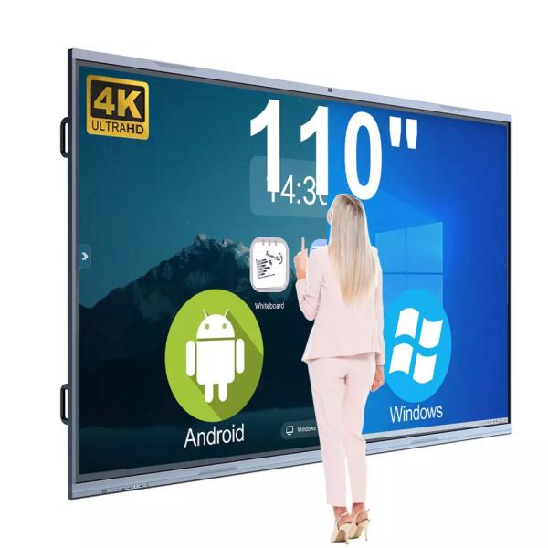 20 Points IR Touch 110 Inch Smart Board 4k Interactive Whiteboard