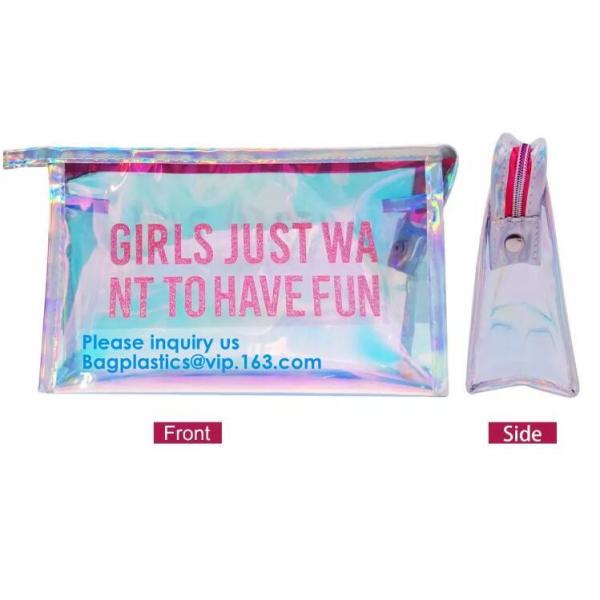 Customize New Fashion Hologram Cosmetic PVC Bag Holographic Makeup Bag Ladies Makeup Bag