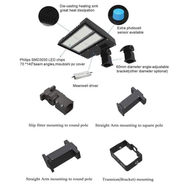 80W Cool White Led Parking Lot Lights , High Power External Led Area Lighting
