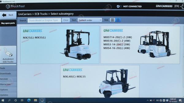 Ferramenta de caminhão 4.1.1.42 Software de diagnóstico de empilhadeira automática para Mitsubishi com Cf53 Adaptador de coroa de laptop + cabos