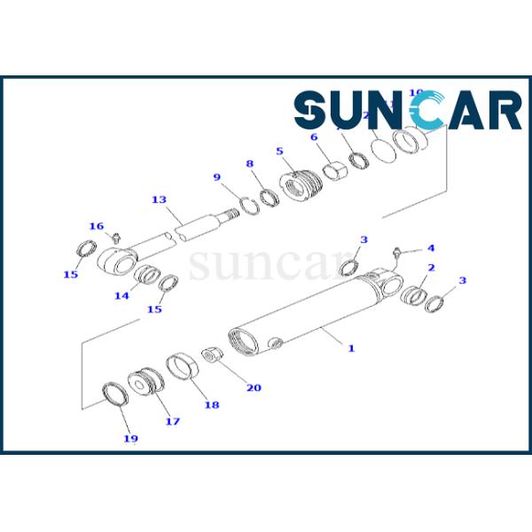 Scarifier Cylinder Seal Kit 23B6332102 23B-63-32102 For Scarifier Cylinder Service Kit Komatsu