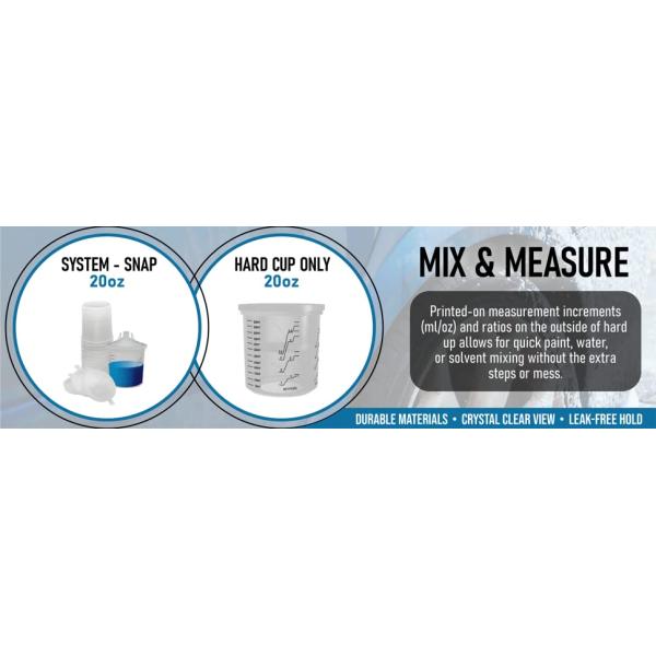 DISPOSABLE REFILLS, Automotive Spray Cup Paint Hard Cup, Gun Cups, Paint Mixing Cups, SPRAY CUP SYSTEM