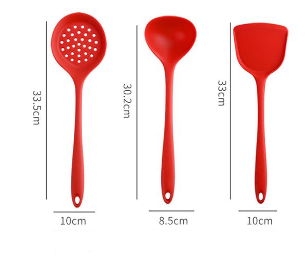 Kitchen Cooking Utensils Set, 6 Pcs Non-Stick Silicone Cooking Kitchen Utensils Spatula Silicone Handle Silicone Kitchen