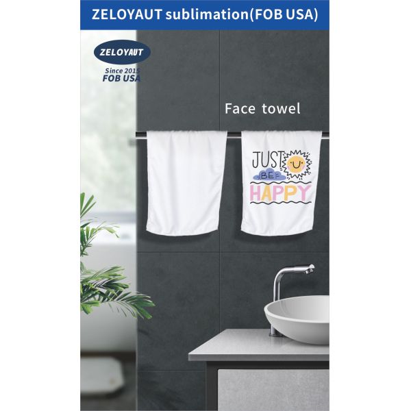 ZELOYAUT 100% Cotton Soft White Sublimation Face Towel for Home Customized logo 5 Star Hotel Face Towels for Sublimation