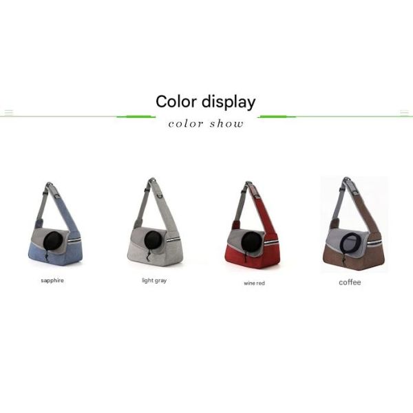 36*19*12CM Unisex Durable Washable Non toxic Lovely Durability Gray Oxford Pet Outing Shoulder Bag