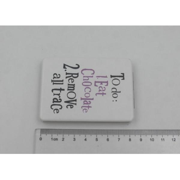 Metal Craft White  Travel Makeup Mirrors Double Sided With Logo Printing