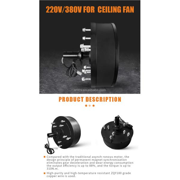 AMCLING Magnético comercial permanente sin escobillas motor de CA de 24 pies HVls ventilador con longitud larga 3-8M