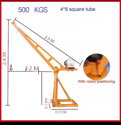Fixed Mini Electric Hoist Crane Construction Roof Small Lift Crane With Efficient Motor