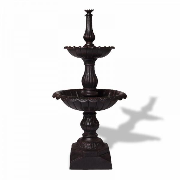 Ornamental Iron Parts 2 Tier Garden Cast Iron Fountain Outdoor Garden Decoration
