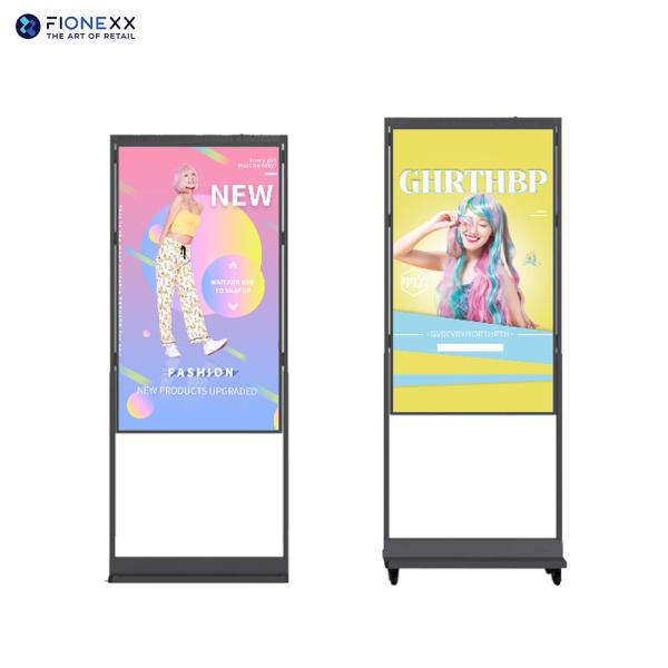 Affichage LCD numérique ultra-mince suspendu 25 mm 55 pouces intérieur double face