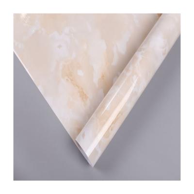 Armoires de cuisine Appareils de bureau Autocollants PVC Marbre papier de contact Vinyle papier peint auto-adhésif avec surface brillante