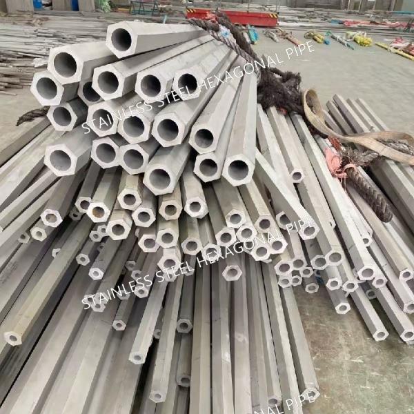 TP304 Stainless Steel Hexagonal Pipe Tube S14 - S70mm In 6m Length