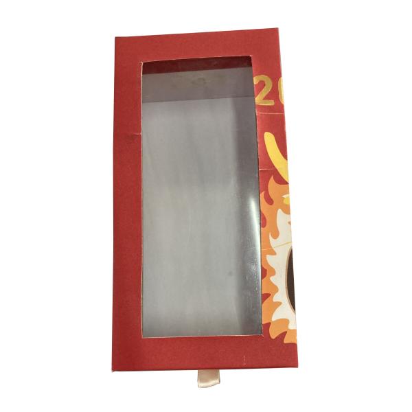 Hot Sale Custom Logo Printed Recycle Cardboard Gift Packing Box Paper Drawer Packaging Box With Clear Die-cut Window