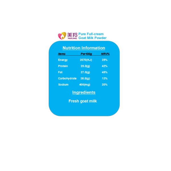 Adult Natural Goat Milk Powder GMP HACCP HALAL Certification