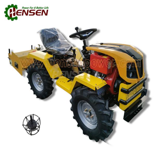 Trator de jardim 4WD diesel amarelo Trator de jardim 4x4 mini