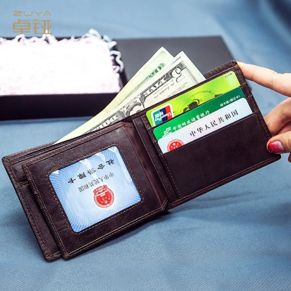 210D 21x10cm Mens PU Leather Wallet Card Slot Custom LOGO EN17