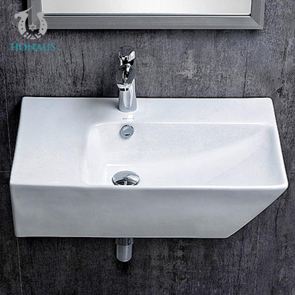 OEM ODM Ceramic Square Wall Hung Basin Porcelain Wall Mount Sink