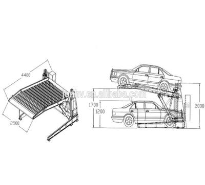 2700kg Two Post Car Parking Lift , Garage Car Storage Lift Total Width 2574mm