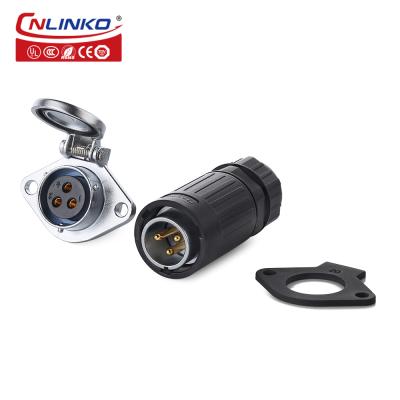 CNLINKO Waterproof Jack Shields E Bike Battery Power 3 Pole Cable Wire Connector Male 3 Pin and Female 5 Pin Plug Socket