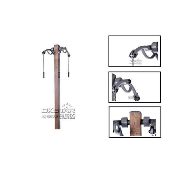 outdoor wooden fitness equipment--WPC Wood Outdoor Exercise Equipment Arm Stretcher For Body Fitness