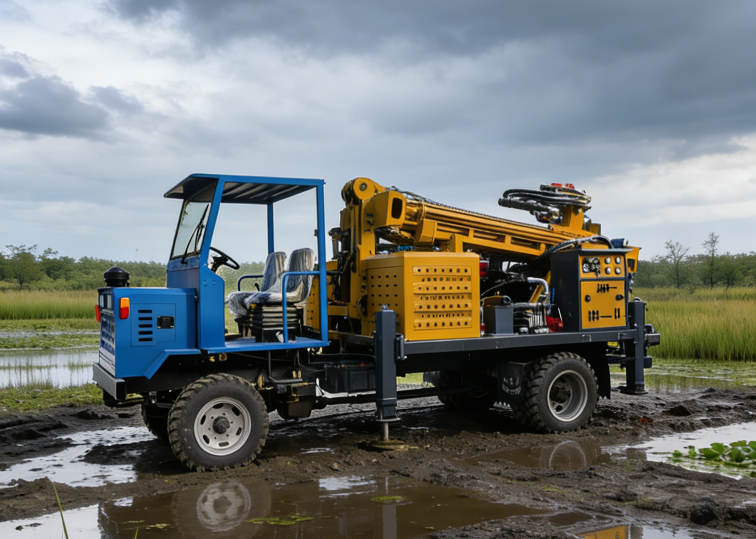 Compact 4WD Tire Drilling Rig Ideal For Rural Remote Area Drilling