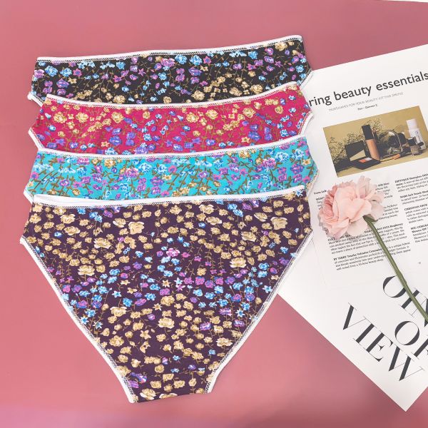 Cotton Underwear Ladies Small XL-2XL Mixed Color Mixed Code 12 Pack Best Selling Printed Ladies Underwear