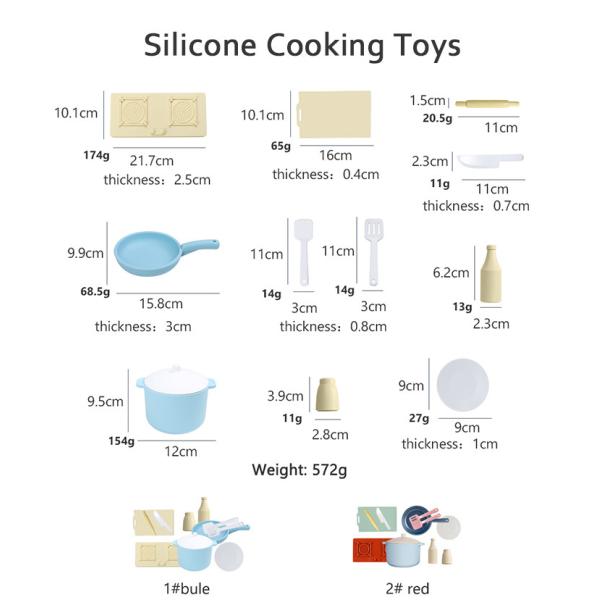 Factory New Arrival Pretend Play Set Kitchen Toys Montessori Education Silica Gel Kitchen Silicone Toy