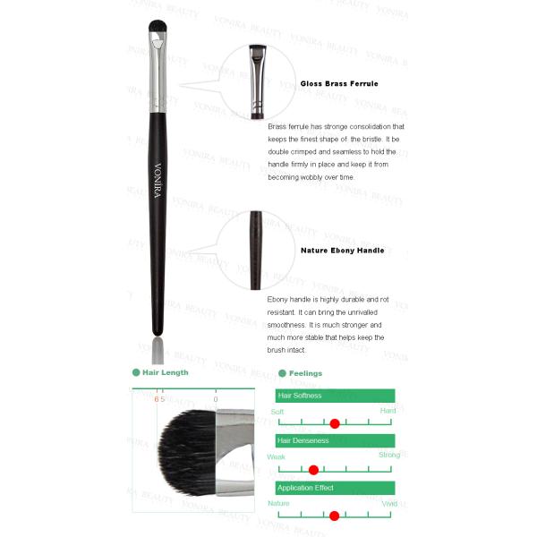 Cepillo profesional de la mancha de la precisión con el pelo corto de la cabra del negro ZGF