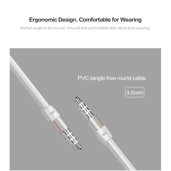 3.5Mm Plug Stereo In Ear Earbuds With Mic Bass Microphone And Volume Control