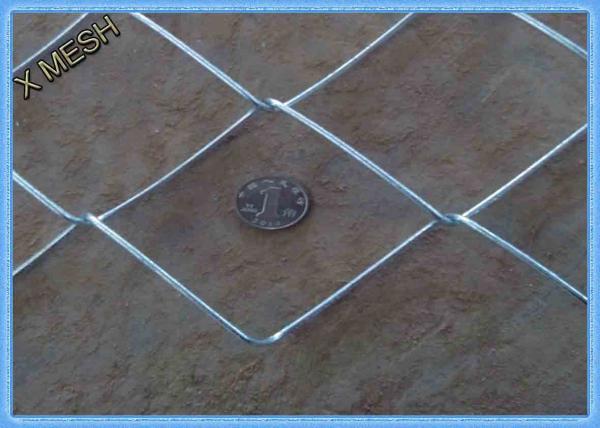 Heavy Duty Galvanized Chain Link Fence Fabric , Twisted Edge Wire Fence Panels 50 X 50mm