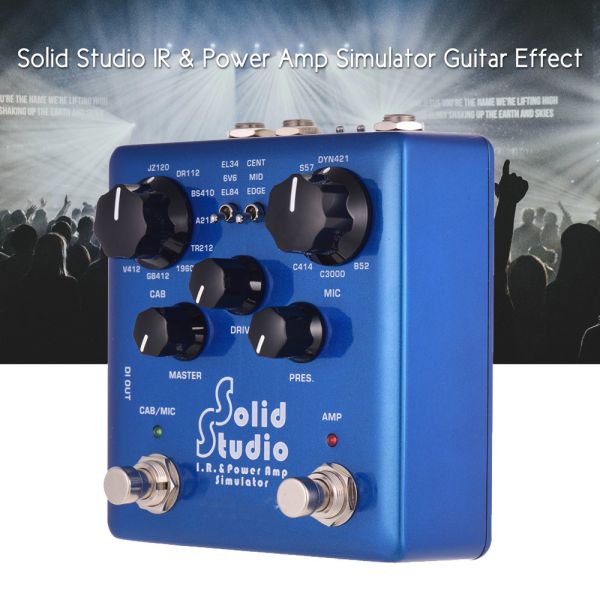 Solid Studio IR Power Amp Simulator Guitar Multi Effect Pedal Dual Footswitch Builtin 8 Cabinet 8 Microphone True Bypass