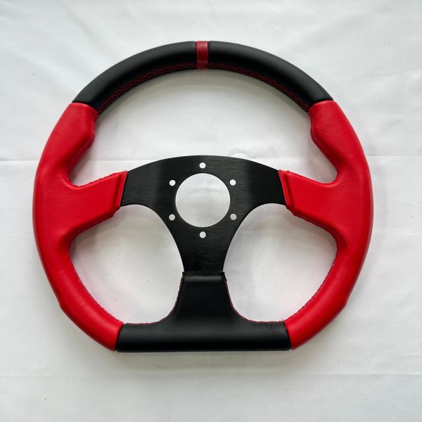 Flat Red Microfiber Leather Dragster Racing Steering Wheels PC Sim Gaming