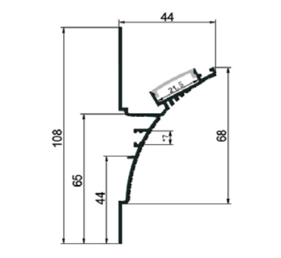 YD-44108 Perfil de aluminio LED para la luz de lavado de paredes Perfil LED para iluminación de paredes