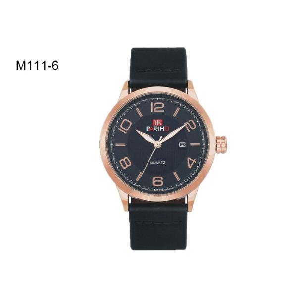 BARIHO Men's Quartz Watch Fashion PU Leather Band Men Wrist Waterproof Watch M111