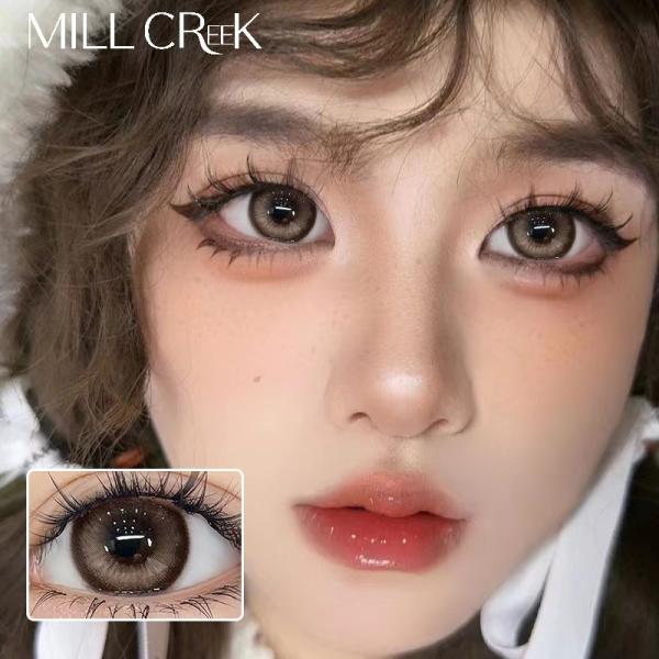 Natural Cosmetic Contact Lenses Millcreek Lenses 14.5mm Diameter In Brown Grey Color