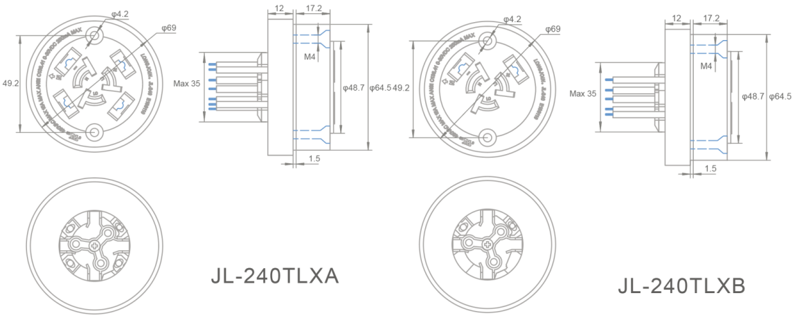0-480V Wide Voltage Rotatable Twist Lock Dimming Receptacle 5P 7P Extended Rotatable Version