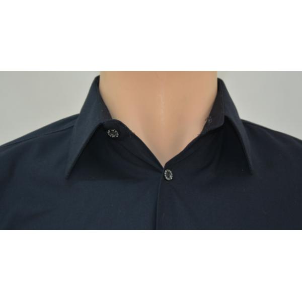 Men's 65%Polyester 35%Cotton Poplin Work Shirt Short Sleeve Black
