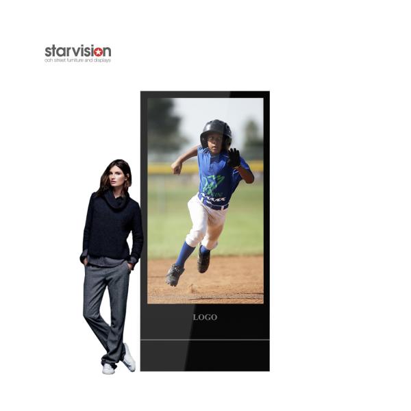 Indoor Digital Advertisement Display Floor Stand 75inch Android Network 4G