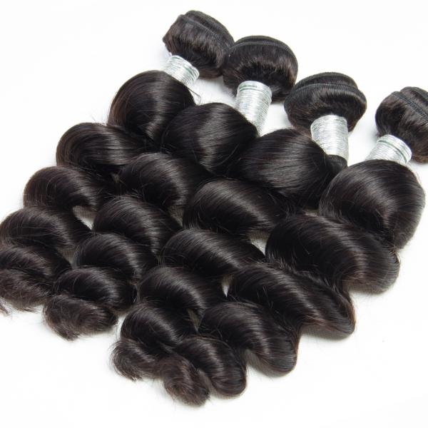 30'' Peruvian Loose Wave Virgin Hair Weave Pre Plucked Front With Bundles