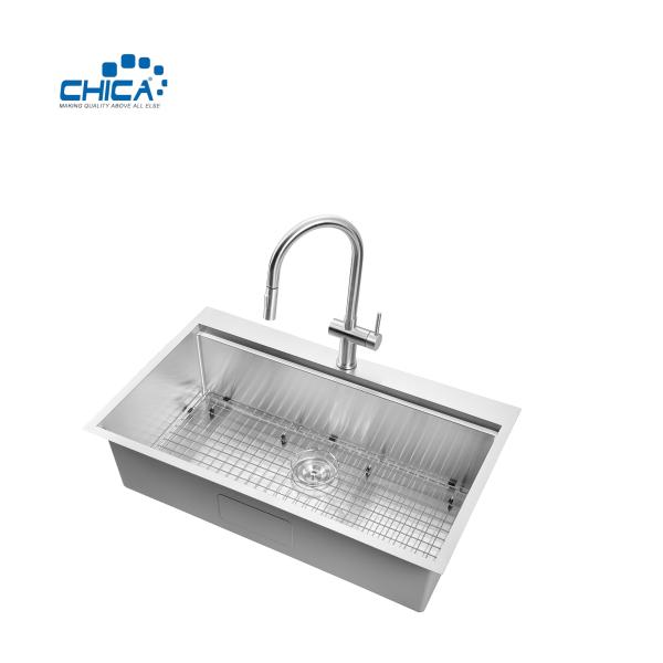 Single Bowl 18 Gauge Stainless Steel Sink Handmade House Kitchen Sinks Topmount Kitchen Sinks