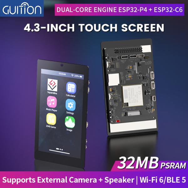 JC4880P443C_I_W High cost performance 4.3-inch IPS touch screen development kit supports ESP32P4/ESP32-C6 dual platforms